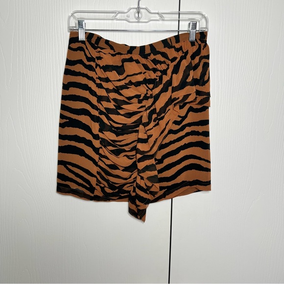 All Saints Nia Zephyr Animal Print (Brown & Black) High Waisted Mini Skirt NEW - Picture 5 of 11